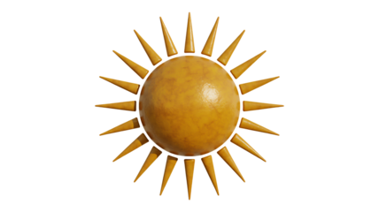 Radiant sunburst emblem symbolizing energy and warmth