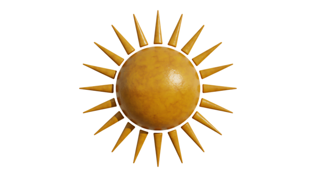 Radiant sunburst emblem symbolizing energy and warmth - Powered by Adobe