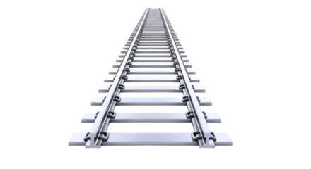 endless railway tracks a journey into the unknown, 3d model, isolated on transparent background
