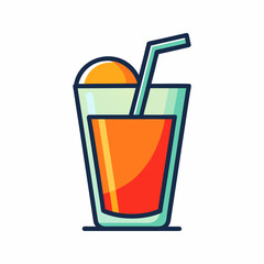 Refreshing Orange Juice in a Glass . Summer Drink