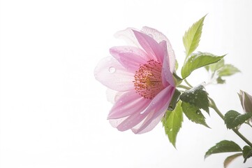 A blossom opening close to the chilly dawn moisture