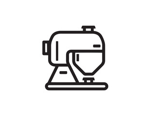 Stylish animal feed mixer machine vector line artwork