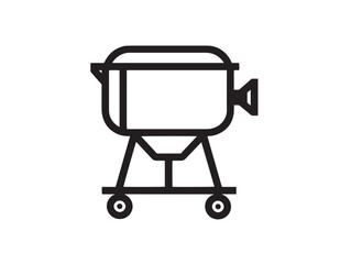 Elegant 2D line art of animal feed mixer