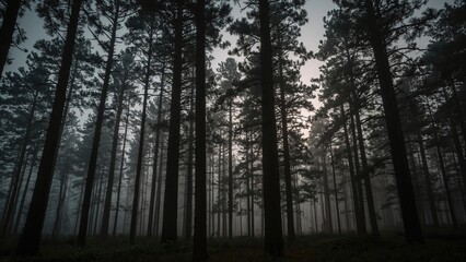 Fototapeta premium Overcast skies above the woodland