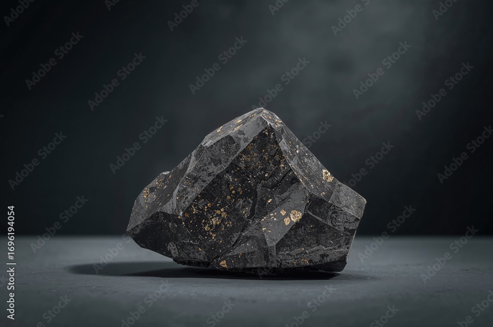 Poster a close-up of a rugged mineral rock shelf highlighting its rough surface with a soft focus backdrop