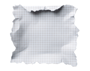 Crumpled gridded paper