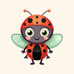 Adorable Cartoon Ladybug Illustration
