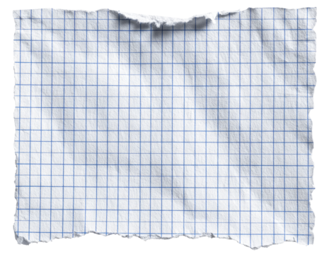 A tattered piece of graph paper