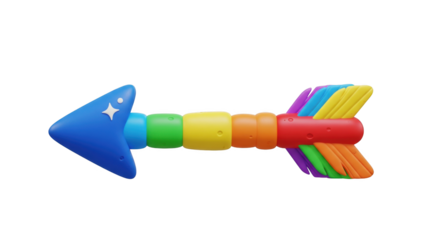 Colorful Rainbow Arrow Design on Black Background for Diverse Applications