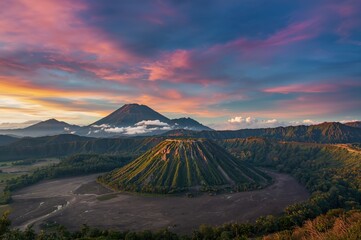 A Stunning Scene of an Active Volcano