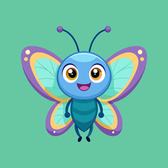 Obraz premium Adorable Cartoon Butterfly Illustration