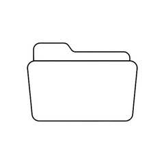 Simple black folder icon isolated on transparent background