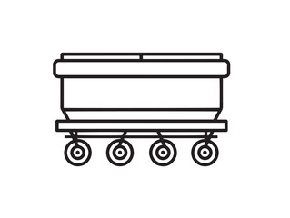 Elegant animal feeder wagon equipment in minimal vector art