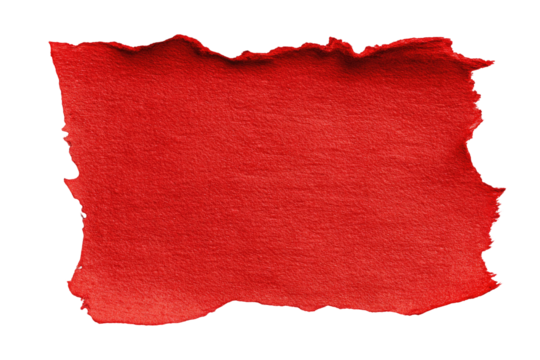 Red torn rectangular paper shape