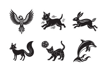 Playful Animal Joy Logo Bundle Vector Set