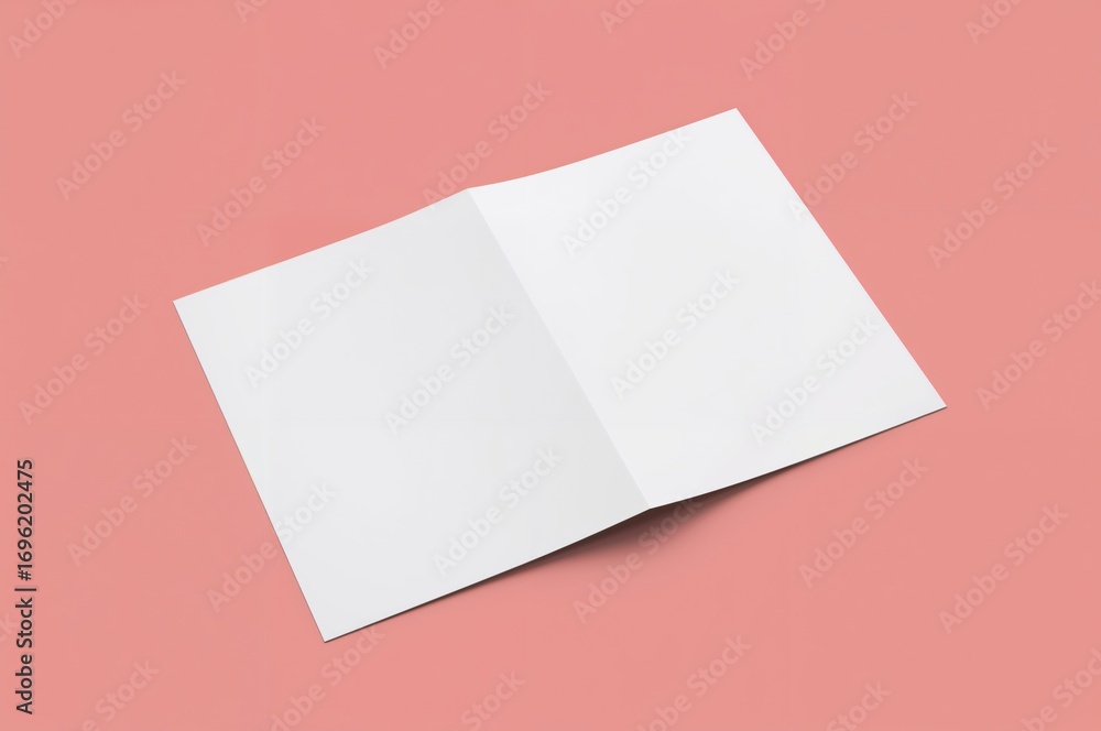 Aufkleber blank white a3 half fold brochure template for design mockup and presentation. 3d rendering.