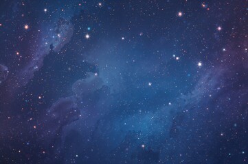 2D cosmic backdrop featuring adorable flat design stars in the universe
