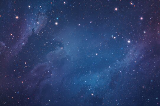2D cosmic backdrop featuring adorable flat design stars in the universe