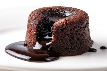 Rich chocolate lava cake, molten center