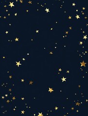 Fototapeta premium Golden Stars Scattered Across a Dark Night Sky Creating a Magical Celestial Display