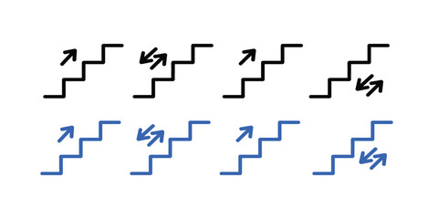 Stairs up and down icon vector. stairs go and down symbol. vector illustration.