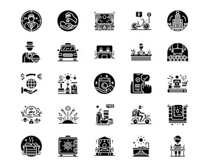 Hotel Services Line Vector Icons