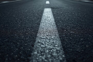 Aerial perspective of asphalt surface featuring dividing lines