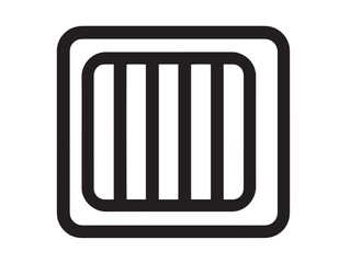 Minimal shelter fence outline in modern vector line design