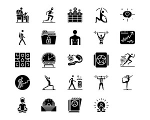 Workout App Line Vector Icons