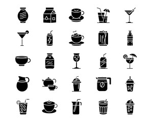 Beverages Line Vector Icons