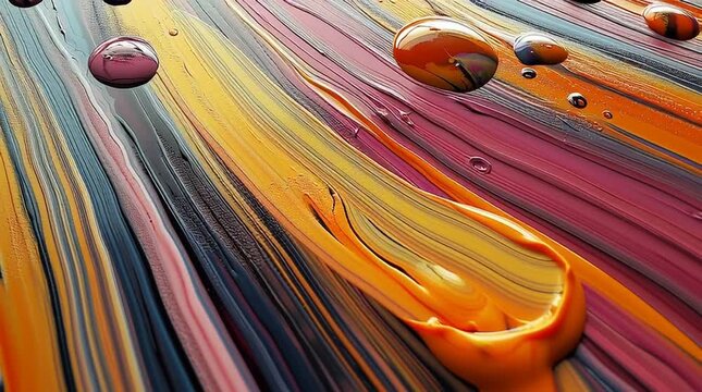Closeup of brush blending wet paint on surface for textured modern art effect