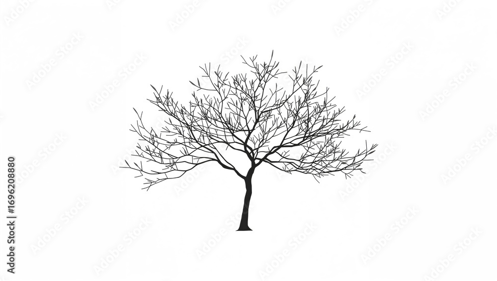 Aufkleber continuous single-line sketch of an abstract tree. minimalist linear black illustration on a white b