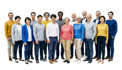 Fototapeta premium group of business people looking at camera isolated on transparent