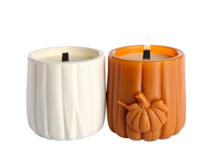 classic fall inspired candle set featuring two stylish designs, perfect for cozy ambi  