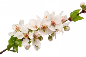Obraz premium Apricot blossoms against a plain white backdrop