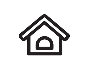Elegant animal shelter supplies icon in modern clean outline