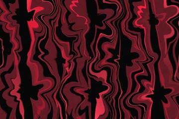 Abstract background in shades of red and black with wavy lines and liquid shapes. Modern texture for design, posters and digital art.