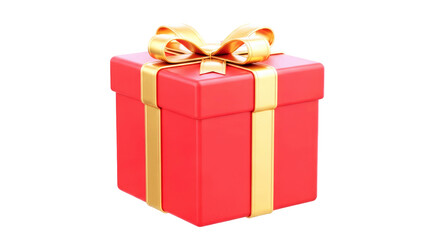 red gift box 3d model of festive surprise and joyful celebration, isolated on transparent background