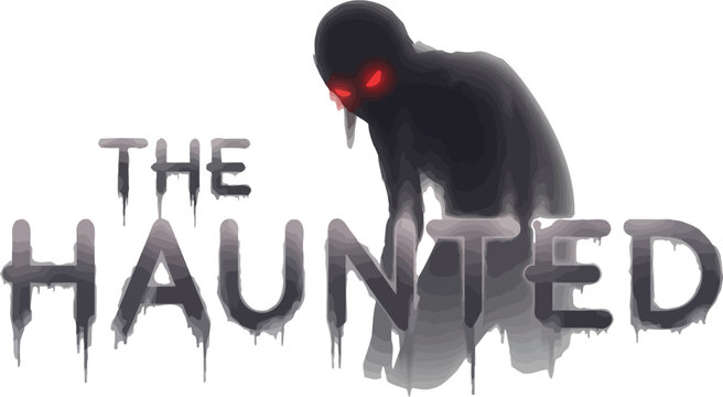 Creepy silhouette with glowing eyes appears in chilling 'The Haunted' title
