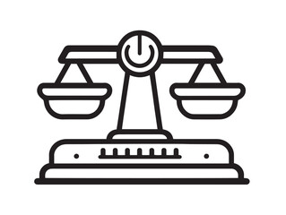 Minimalist livestock weighing scale icon in clean outline