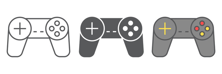 Gamepad icon, video games and console, joystick sign vector graphics, editable stroke linear icon, eps 10.