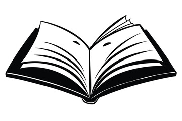 Open Book in Black and White