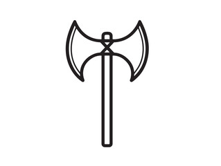 Crisp detailed lumberjack ax icon in modern flat style