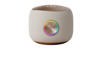Modern smart speaker with dynamic RGB lighting for immersive audio experiences
