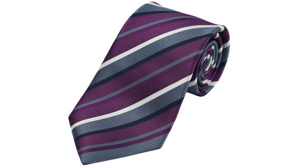Elegant striped tie in purple, grey, and white for professional style