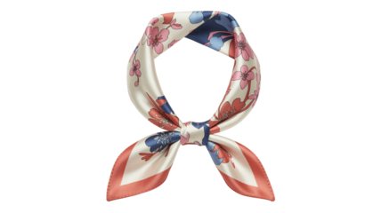 Elegant silk scarf with vibrant floral pattern adds chic flair