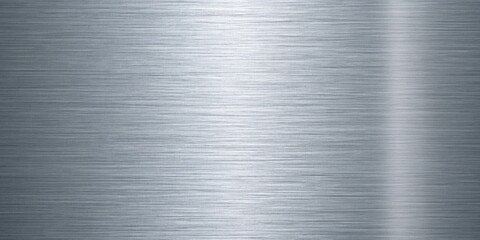 Shiny brushed metal texture background with horizontal lines and light reflections, perfect for industrial designs and modern aesthetics, creating a sleek and polished look