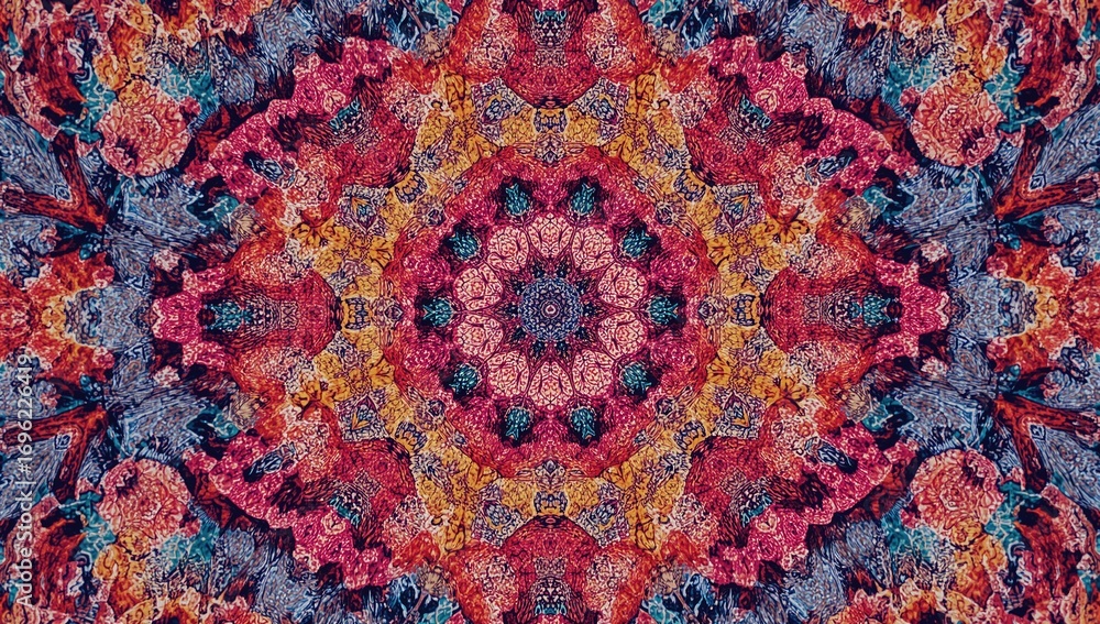 Poster colorful kaleidoscopic pattern with abstract design