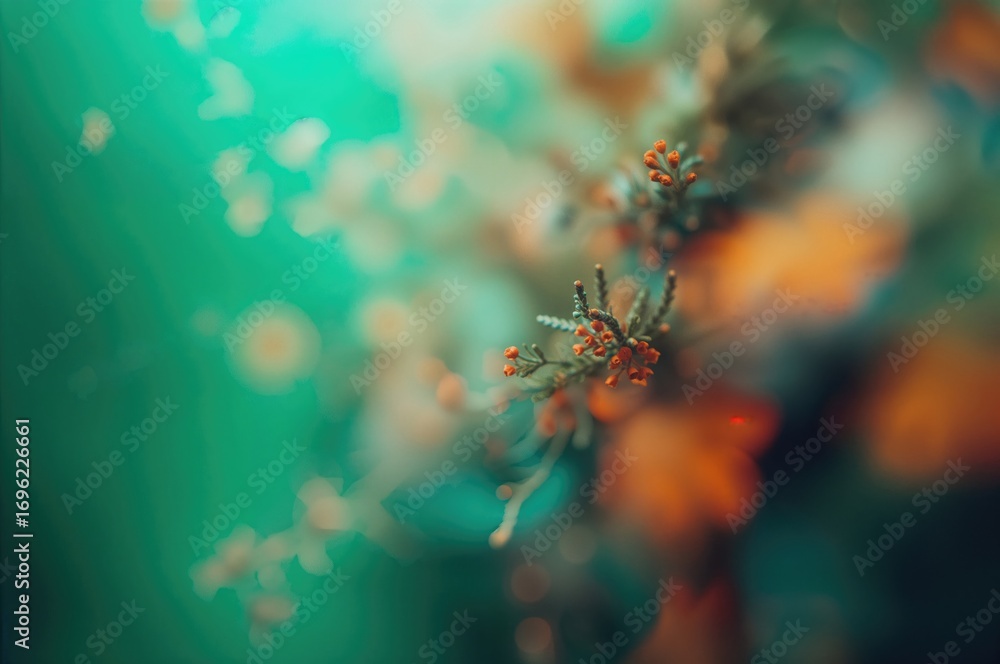 Poster blurred abstract green background with soft bokeh effects