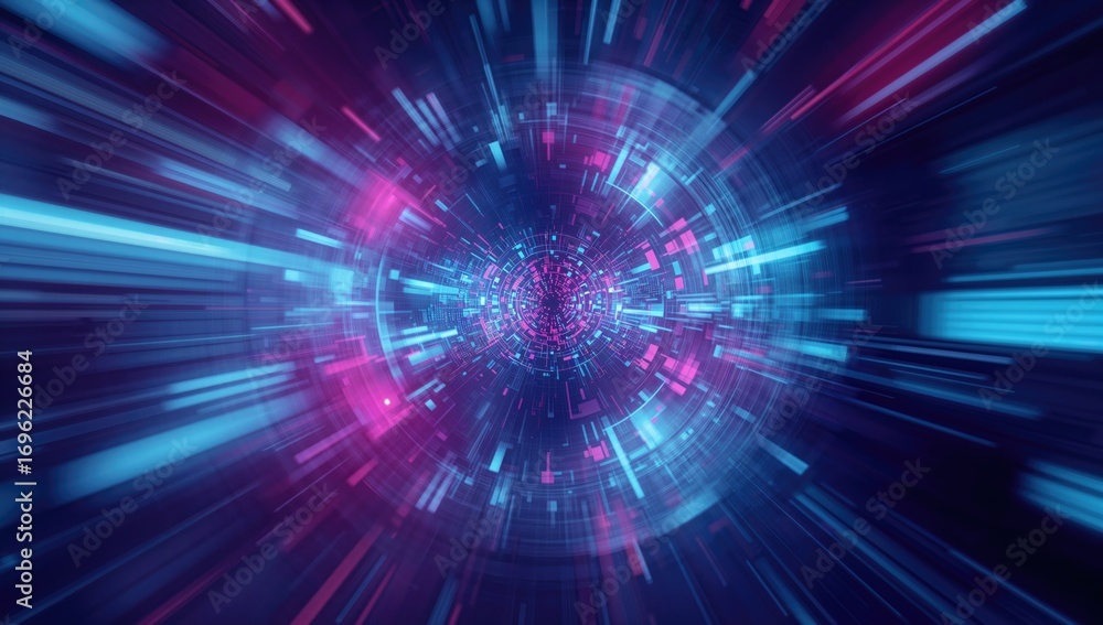 Poster concept of compliance in advanced rapid technology with a blurred point of view